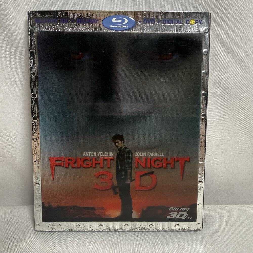 Fright Night Blu-ray/3D/DVD 3-Disc Set w/ 3D Lenticular Slipcover Excellent